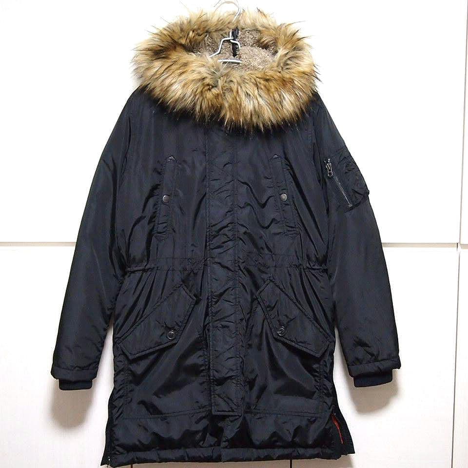 美品★DIESEL　ディーゼル　N-2B　N-3B　中綿　ミリタリー コート　黒