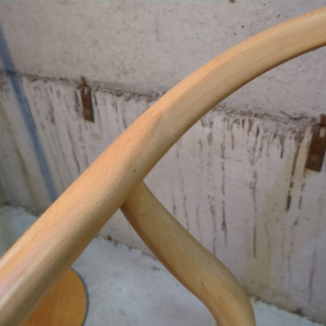 ペーパーコード 天然木アームチェア ダイニングチェア Yチェア風 曲木 ④