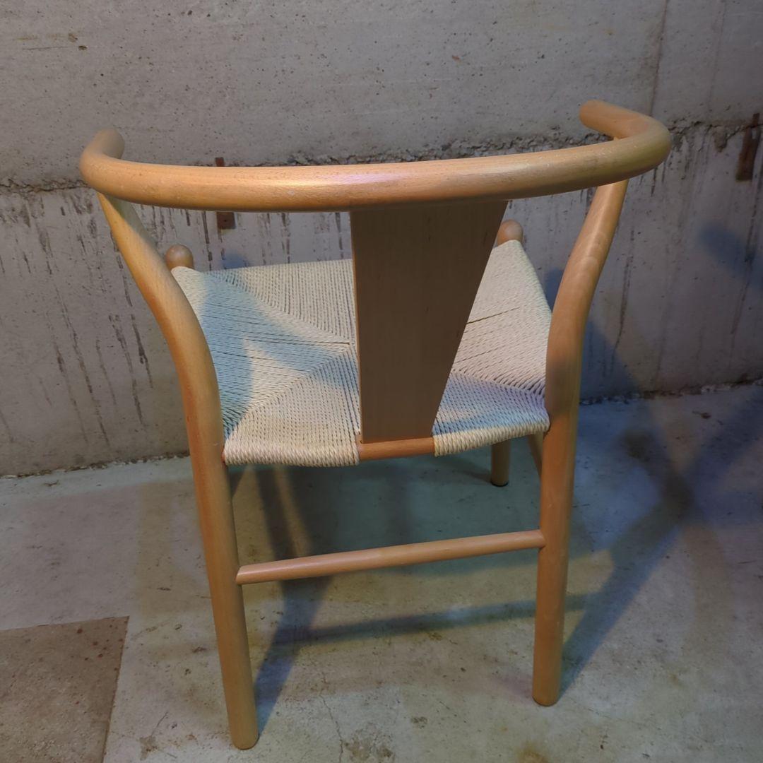 ペーパーコード 天然木アームチェア ダイニングチェア Yチェア風 曲木 ④