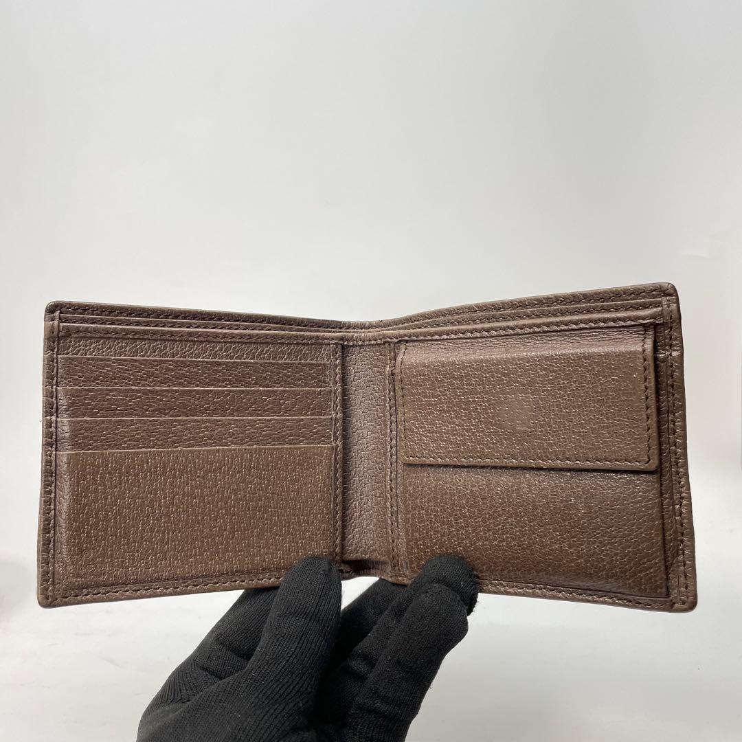 2863 GUCCI グッチ 二つ折り財布 オフィディア シェリーライン GG