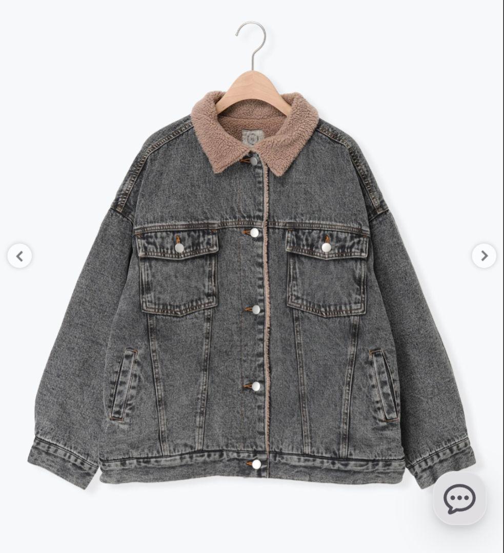 新品タグ付き　サマンサモスモス　デニムボアジャケット　ブラック　黒　Gジャン