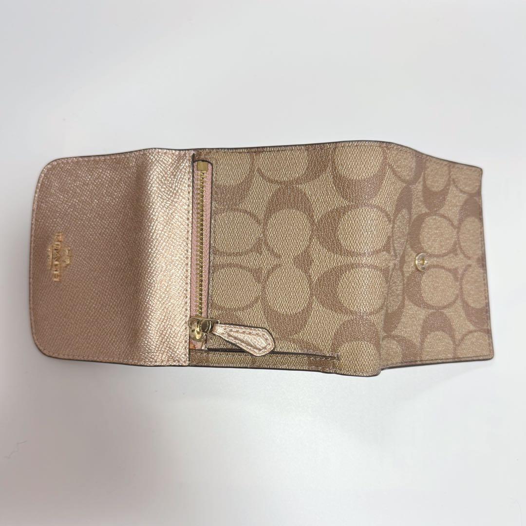【新品】COACH 三つ折り財布 ゴールド/ブラウン コーチ
