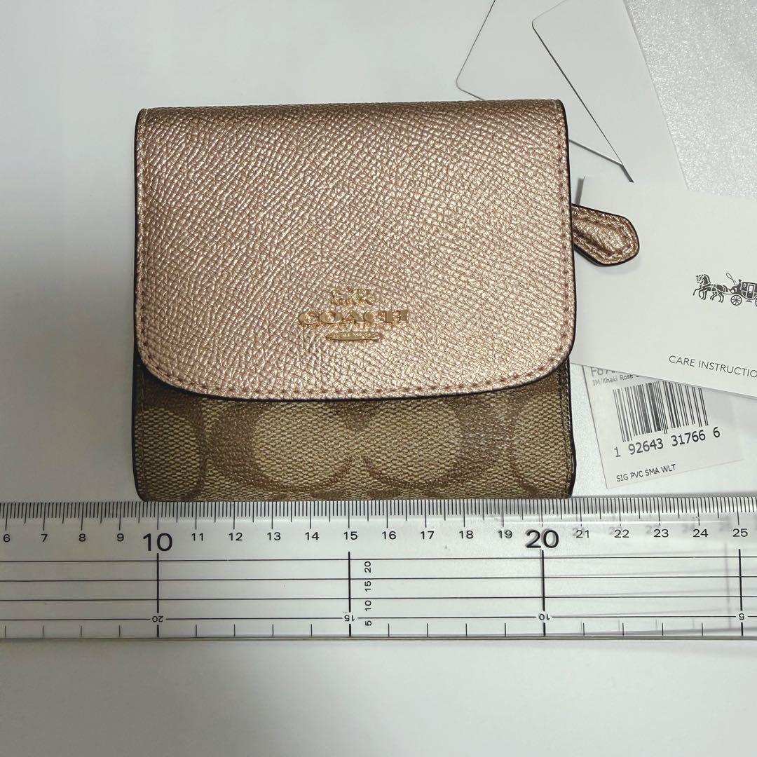 【新品】COACH 三つ折り財布 ゴールド/ブラウン コーチ