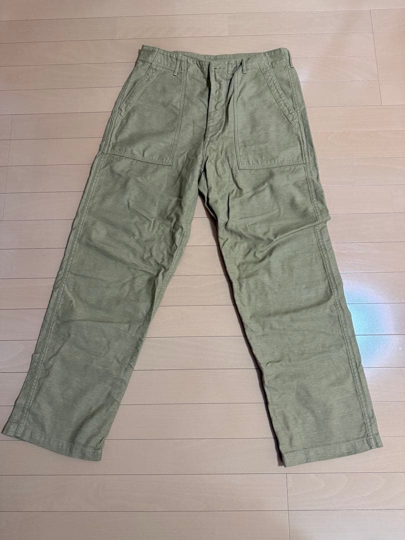 オアスロウ バックサテン ファーティングパンツ　orslow ベイカーパンツ