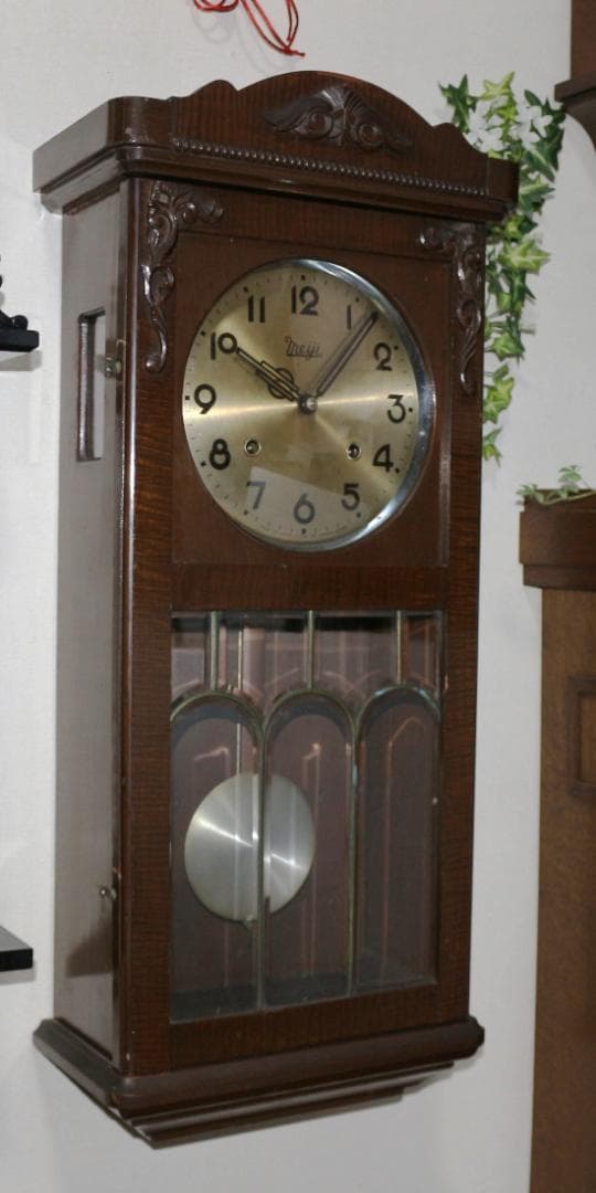 可動品 中型 meiji 明治時計 柱時計　掛け時計　８日巻き　キンコン打ち