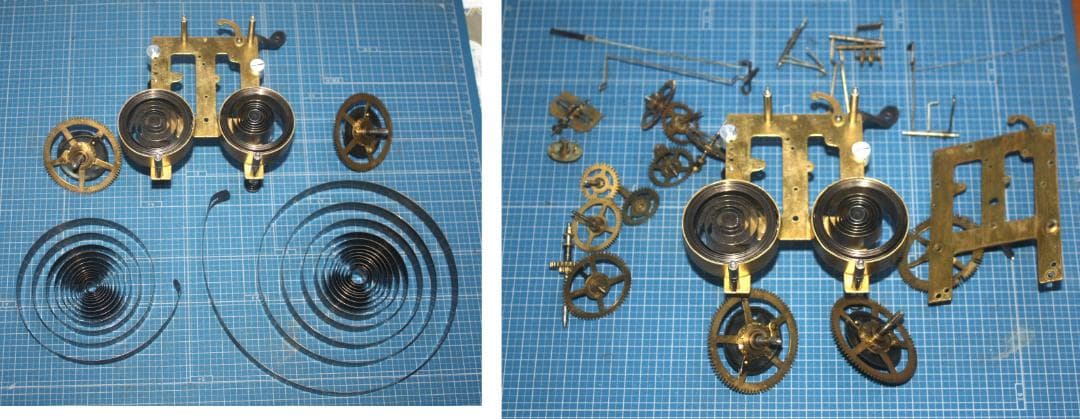 可動品 中型 meiji 明治時計 柱時計　掛け時計　８日巻き　キンコン打ち