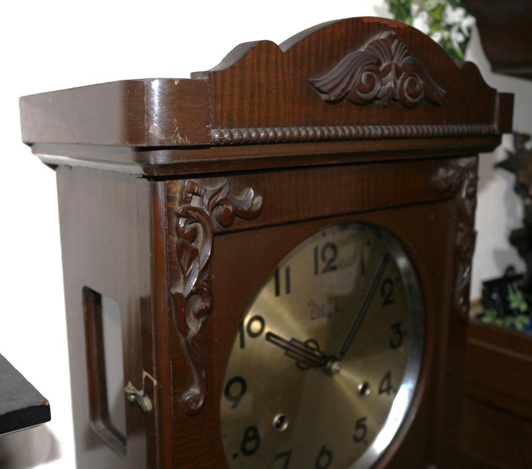 可動品 中型 meiji 明治時計 柱時計　掛け時計　８日巻き　キンコン打ち