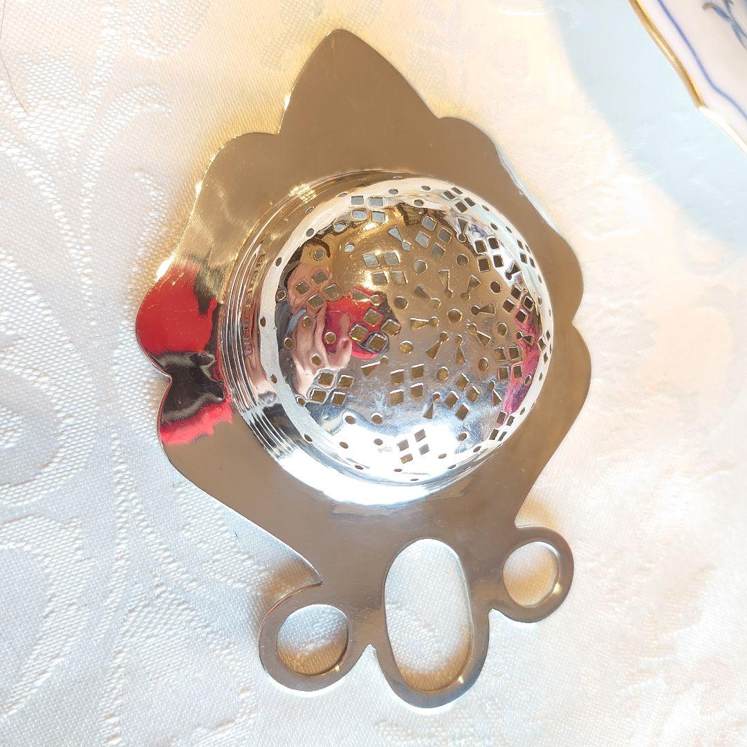 イギリス　アンティーク　ティーストレイナー　ティーストレーナー　茶こし　純銀