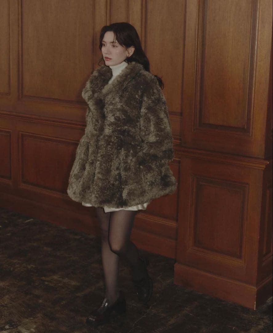 ジャケット・アウター NOTRE emor wave silhouette fluffy coat