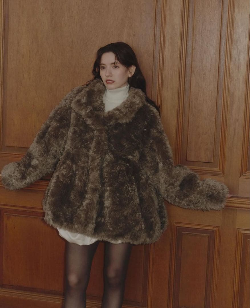 ジャケット・アウター NOTRE emor wave silhouette fluffy coat