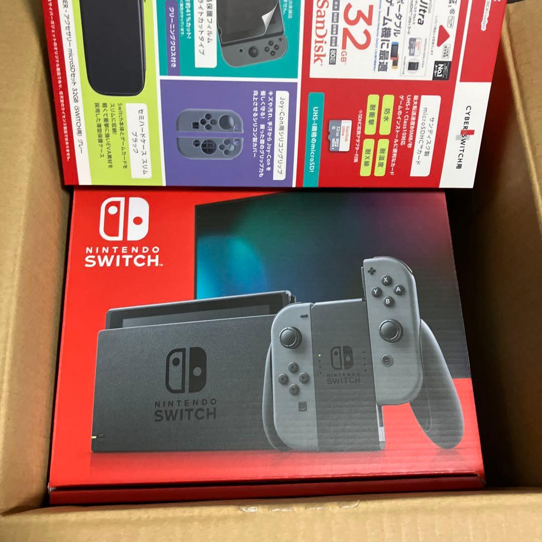 任天堂Switchグレー CYBER・アクセサリーmicroSD32GBセット