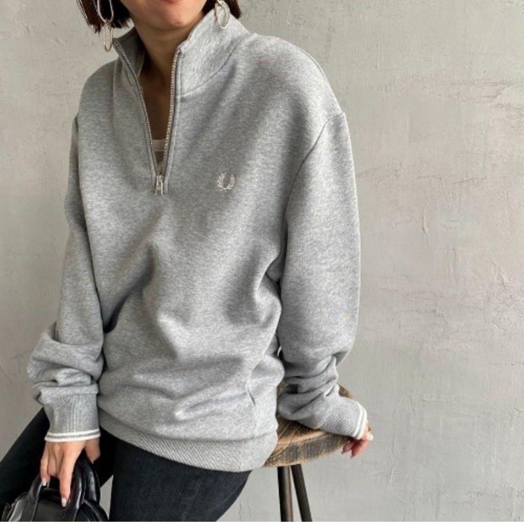FRED PERRY ブラック ハーフジップ トレーナー　L
