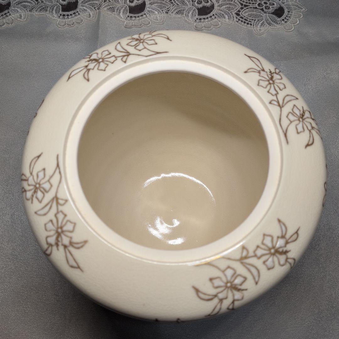 【未使用】12月8日(月)〜17時8800円　京焼　上山善峰　仁清写　花鳥　水指