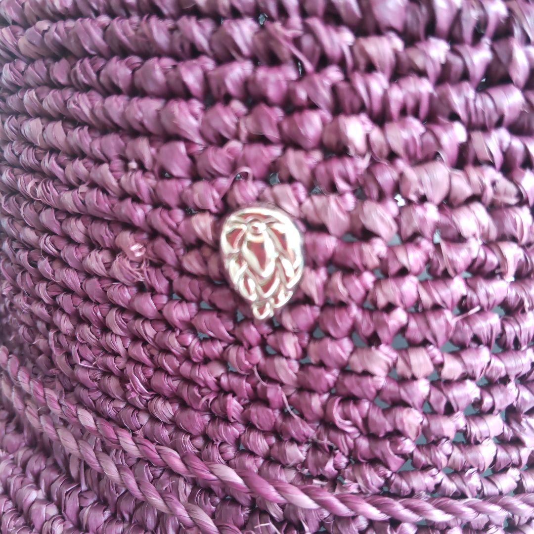 極美品 ヘレンカミンスキー 現行 ラフィアハット ボルドー 麦わら帽子