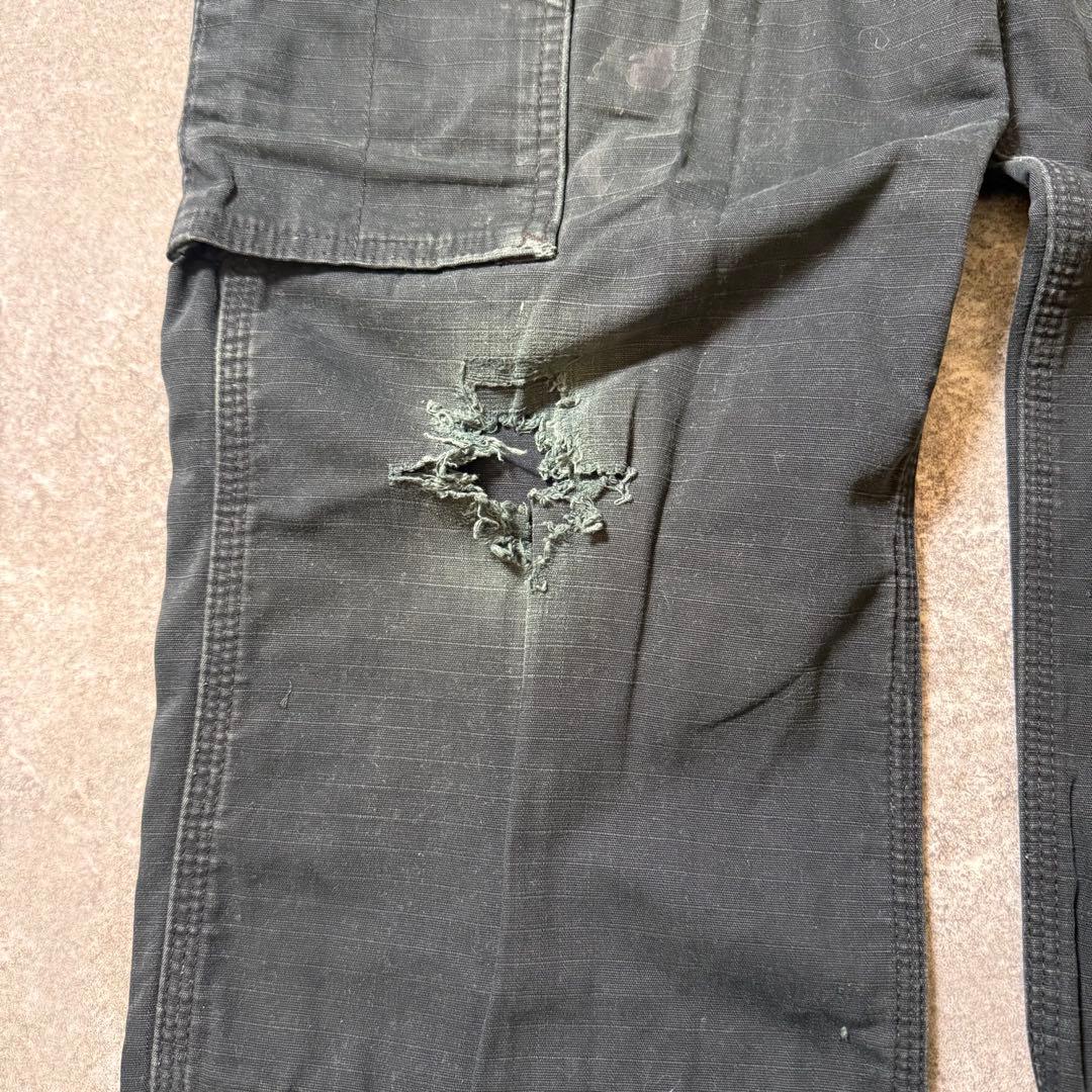 タコわさ様カーハートダブルニー ワークパンツ リップストップ ブラック