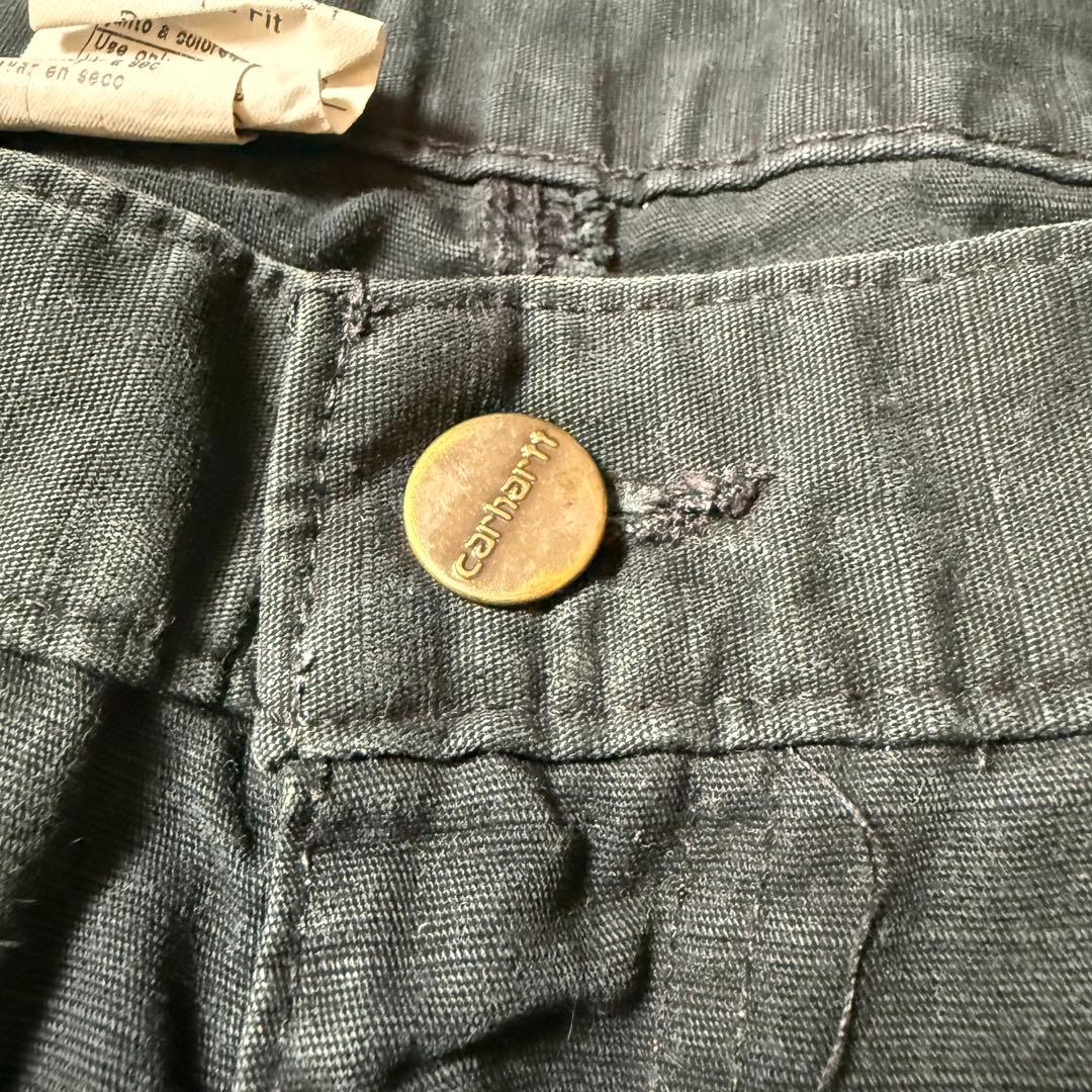 タコわさ様カーハートダブルニー ワークパンツ リップストップ ブラック