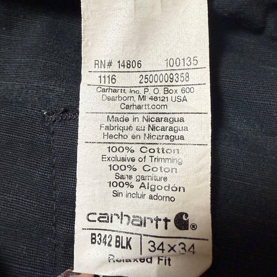 タコわさ様カーハートダブルニー ワークパンツ リップストップ ブラック