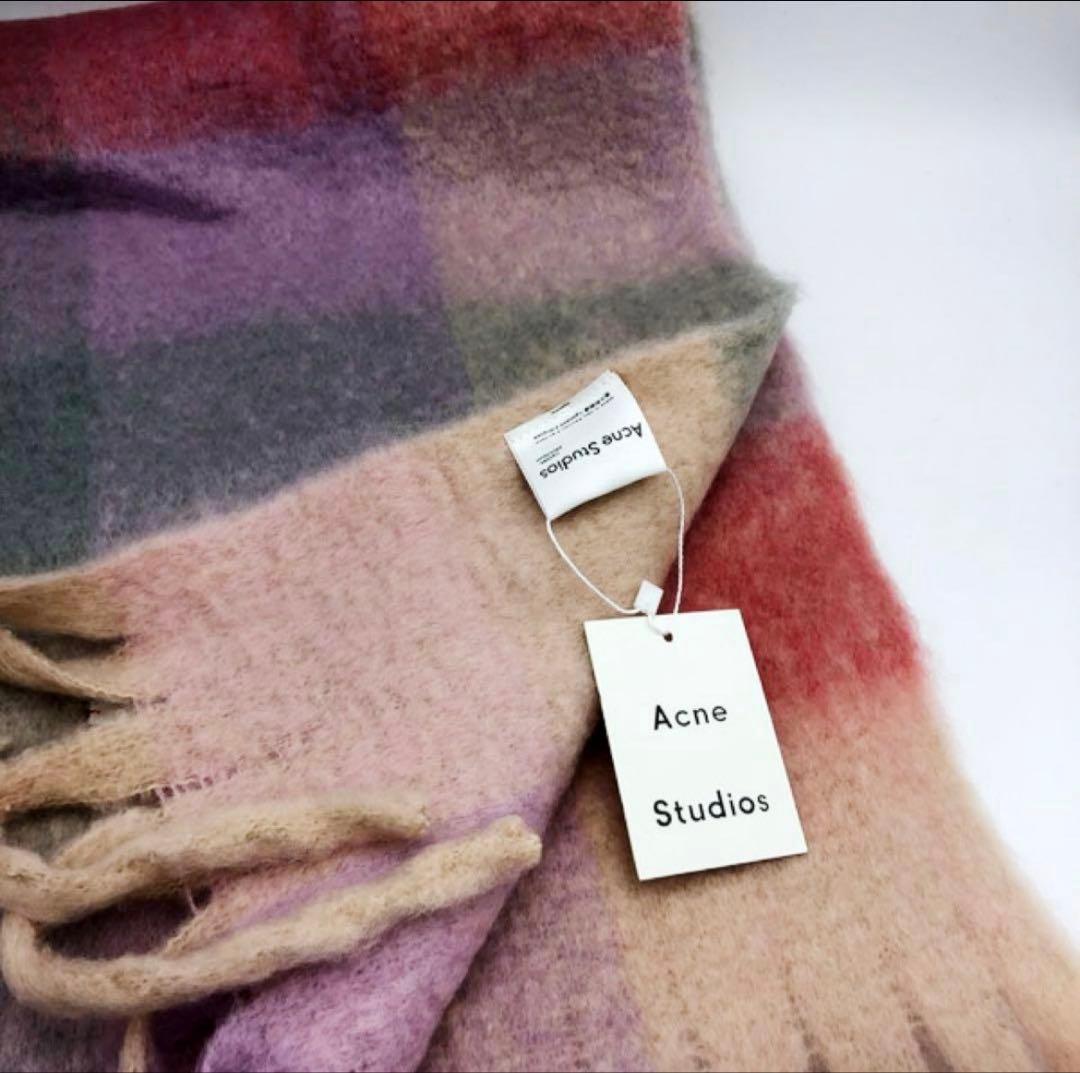ACNE STUDIOS アクネストゥディオズ　ピンク系チェック柄　マフラー