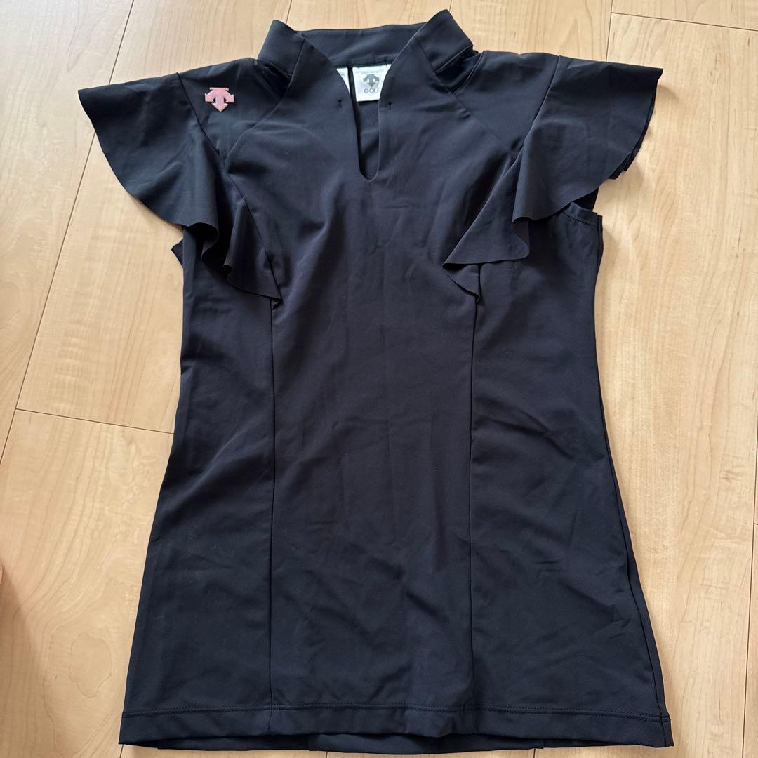 DESCENTE GOLF フリル袖ポロシャツ Sサイズ