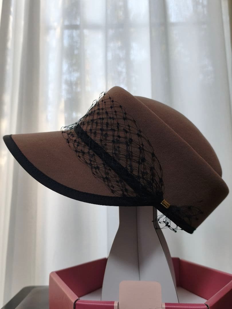 専用です☆maxim 高級☆ ウールフェルトハット ブラックネット装飾　帽子