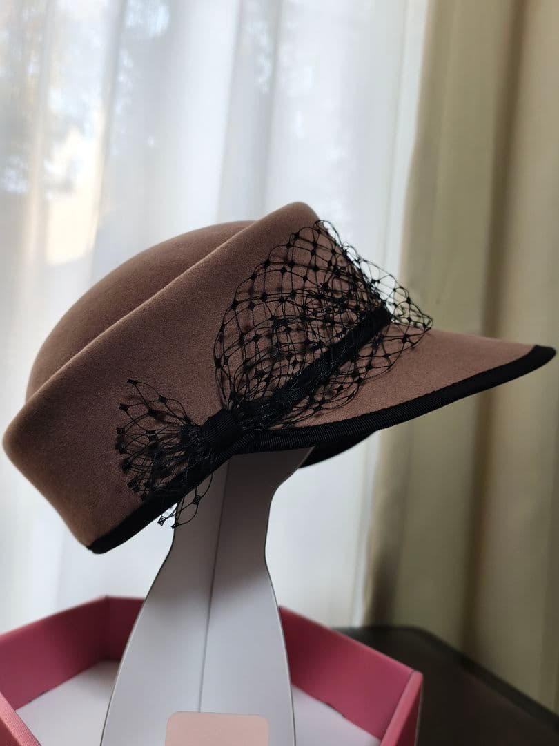 専用です☆maxim 高級☆ ウールフェルトハット ブラックネット装飾　帽子