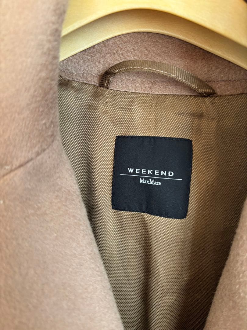 マックスマーラ 　ベルテッドコート　ダブルブレスト キャメル　34