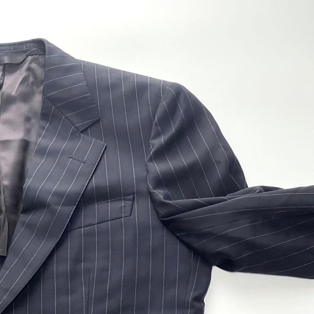 【美品】ポールスミスコレクション　スーツセット　ロロピアーナ　ストライプ　紺　M