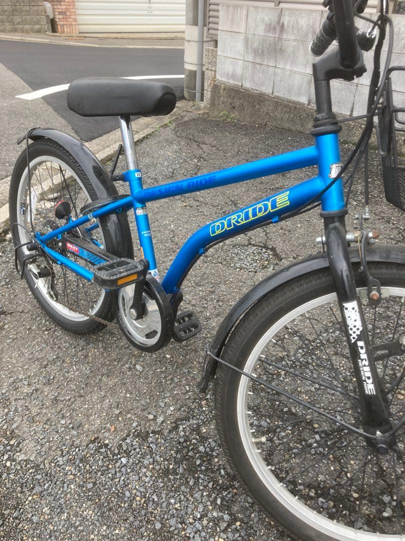 RIDE キッズバイク 青 バスケット付き