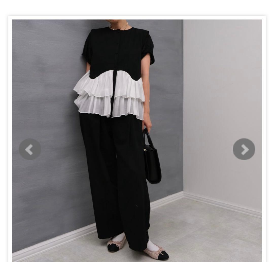 UNMINOU ペプラムティアードトップス