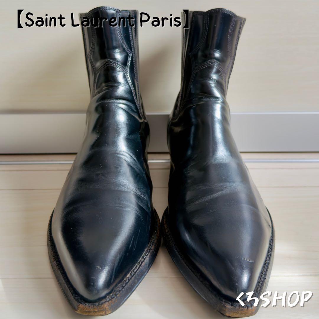 【Saint Laurent Paris】 エディ期 サンティアゴヒールブーツ