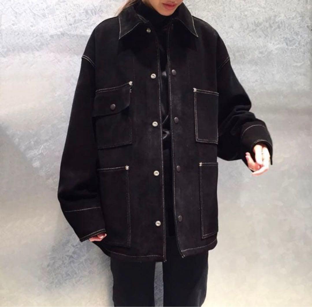 ジャケット・アウター <H> cow suede labor coverall