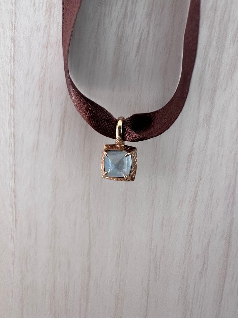 agete アガット　K10ブルートパーズチャーム　ネックレス　チャーム