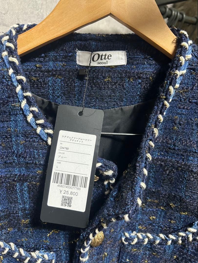 【新春セール1/4迄】 Otte オッテ　ラグジュアリーブルーツイードジャケット