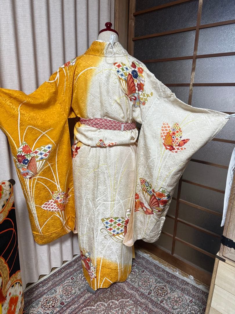 正絹振袖、長襦袢、袋帯、帯揚げ帯締めセット