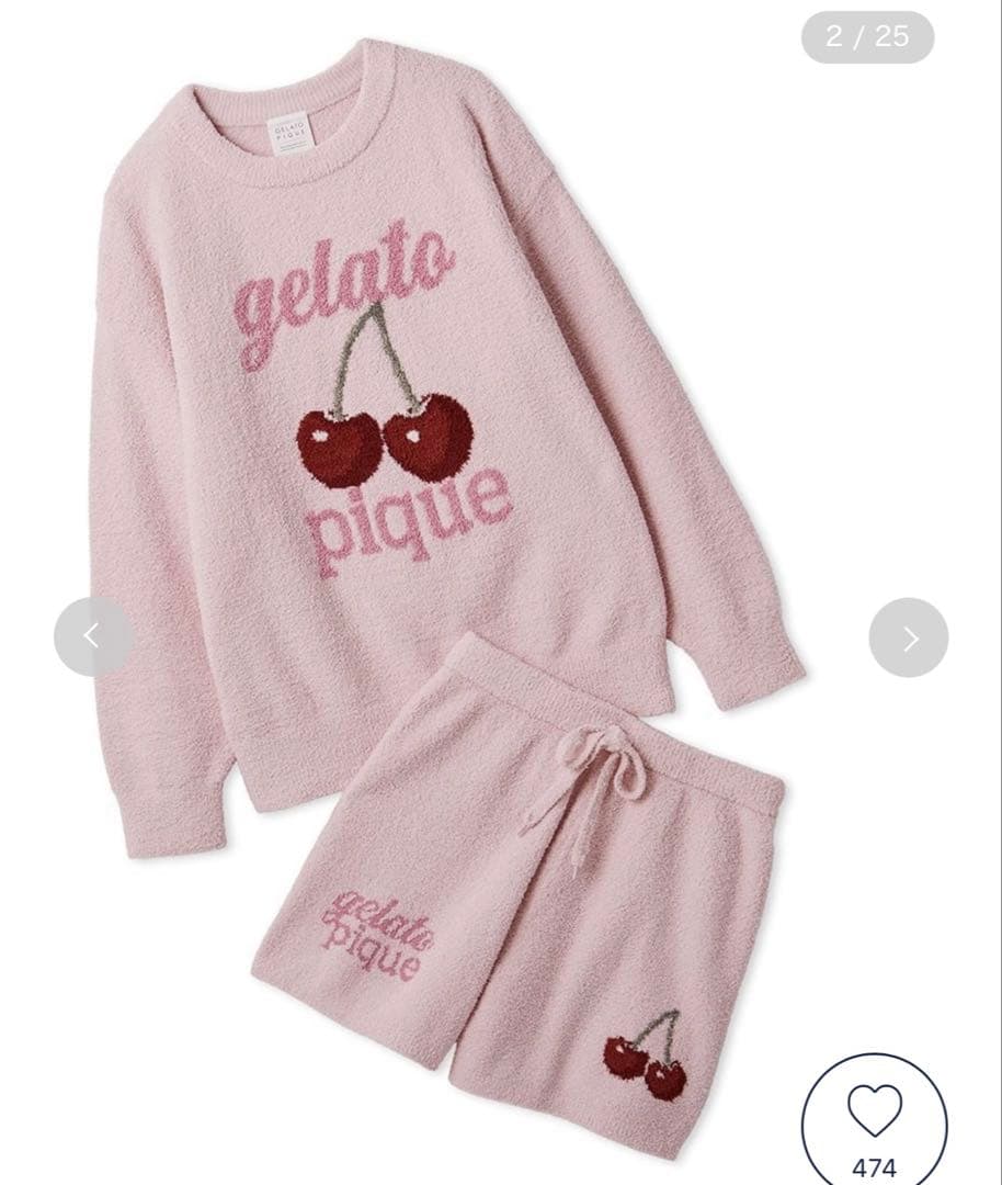 gelato pique チェリー 上下セット PNK