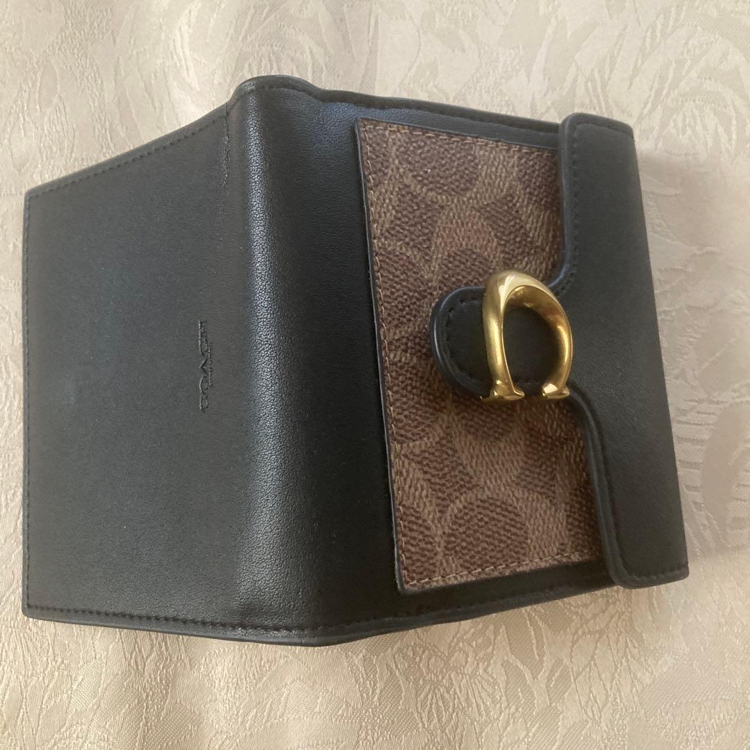 COCO.COACH 二つ折り財布 黒 ブラウン
