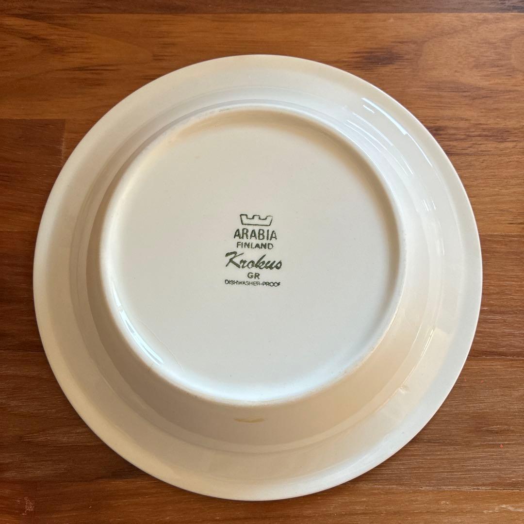 希少　Arabia　オリジナル　Krokus　グレーリム　スーププレート