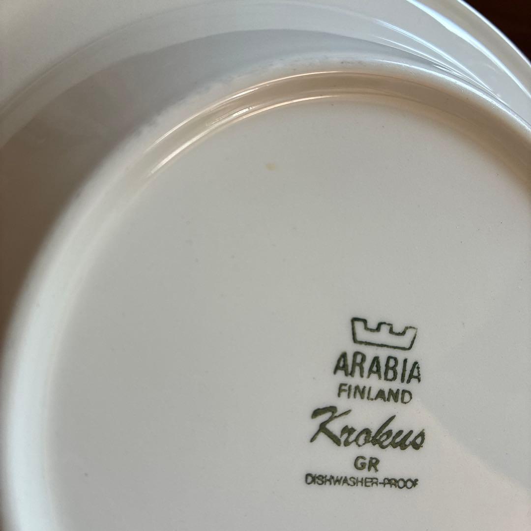 希少　Arabia　オリジナル　Krokus　グレーリム　スーププレート
