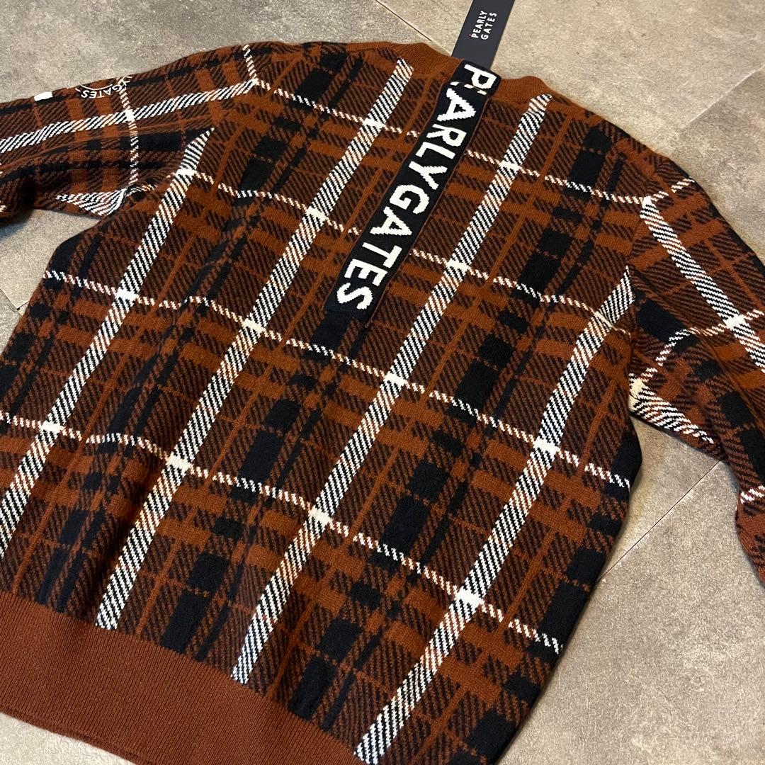 新品 パーリーゲイツ カシミヤ100% 天竺 クルーネックニットプルオーバー