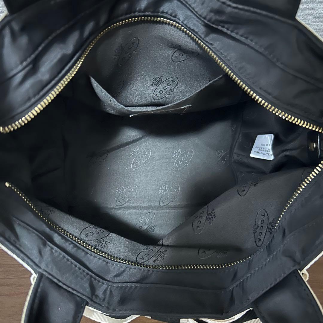 【トッカ】バイカラー リボン 2way トートバッグ ショルダー ブラック