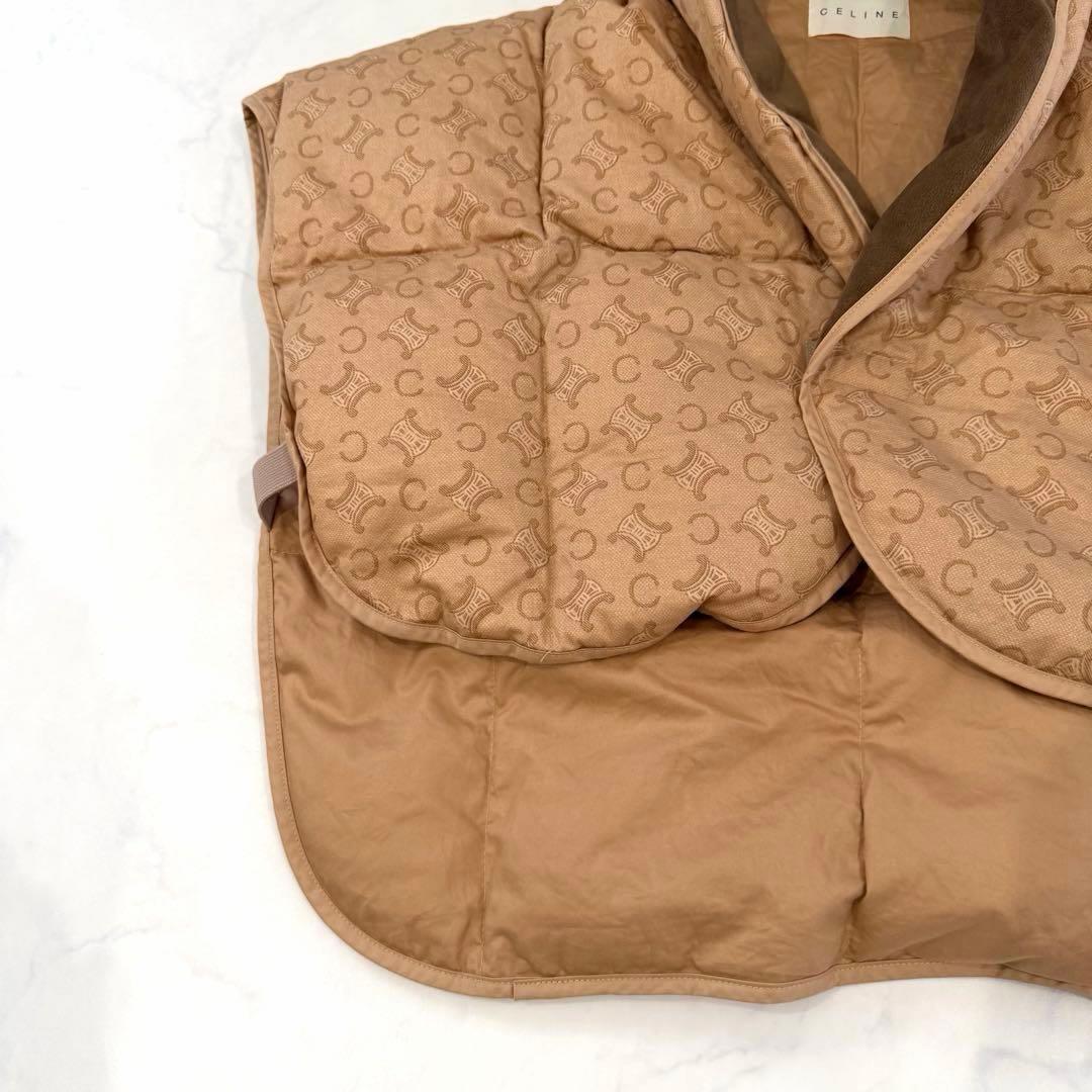 CELINE セリーヌ 西川ダウン マカダム柄 ショート丈 ベスト 肩当て