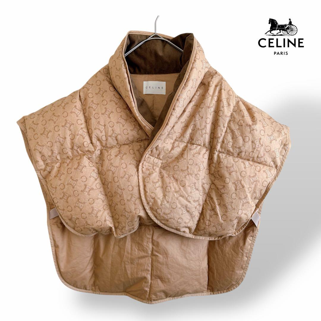 CELINE セリーヌ 西川ダウン マカダム柄 ショート丈 ベスト 肩当て