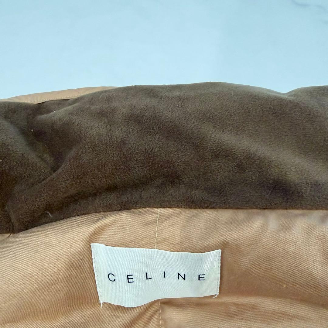 CELINE セリーヌ 西川ダウン マカダム柄 ショート丈 ベスト 肩当て