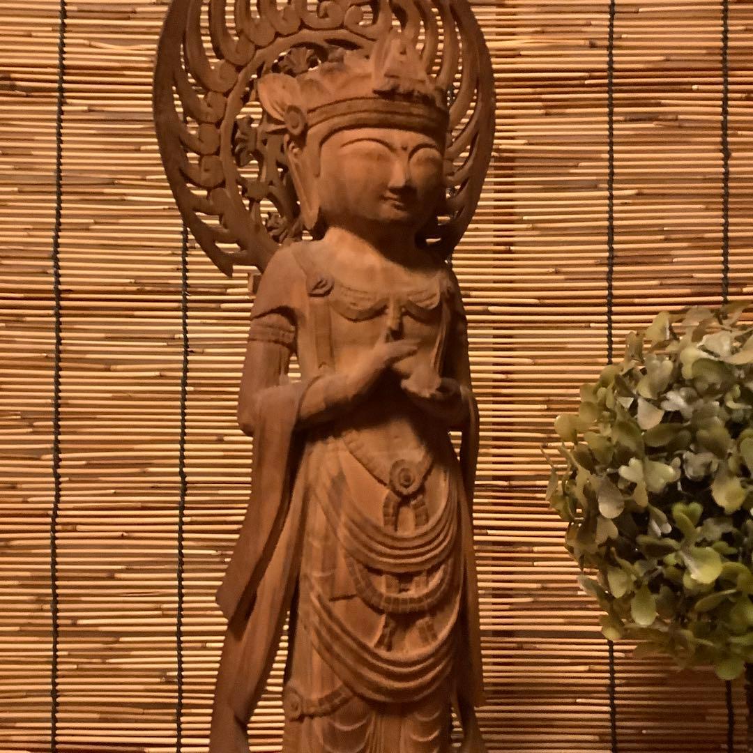 JJF様keep・室町〜江戸期「宝珠観世音菩薩像」飛鳥止利派・奈良・古様式