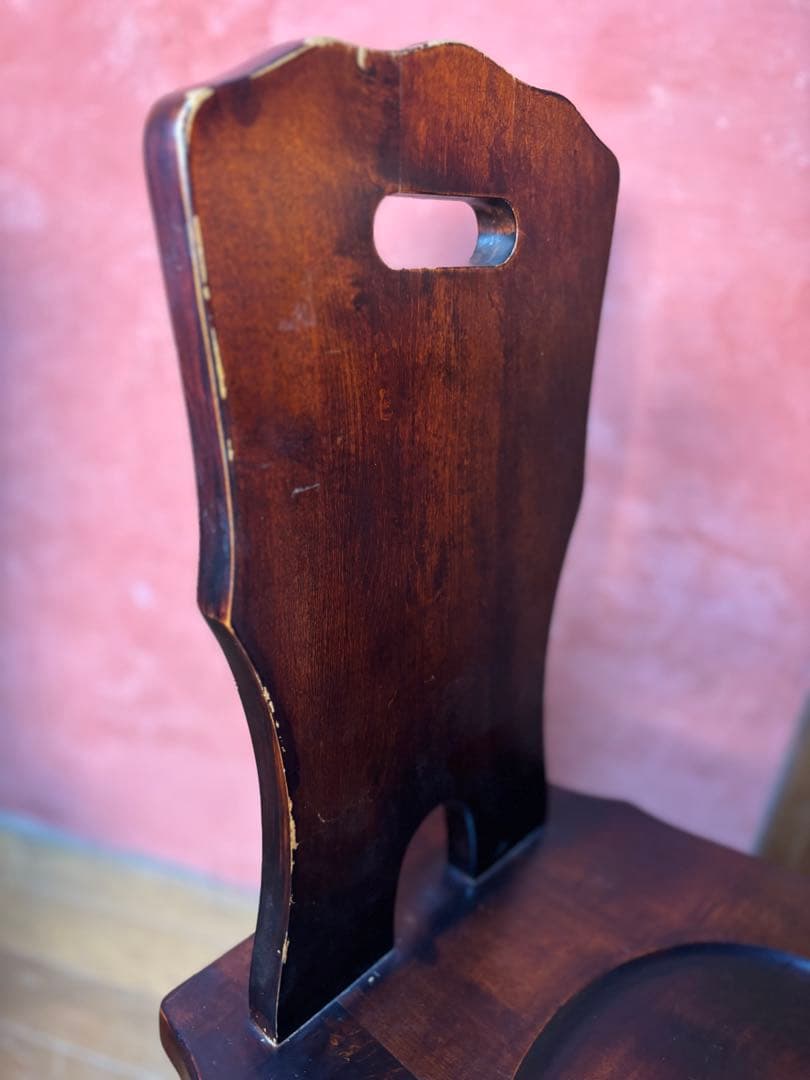 伝統民芸家具　神居民芸　(椅子、板座チェア) 2脚　　②