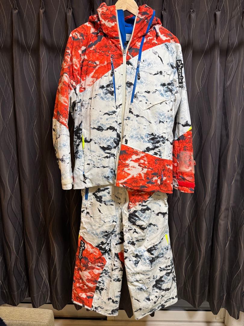 PHENIX スキーウェア 17-18年メンズ レッド/ホワイト クリーニング済