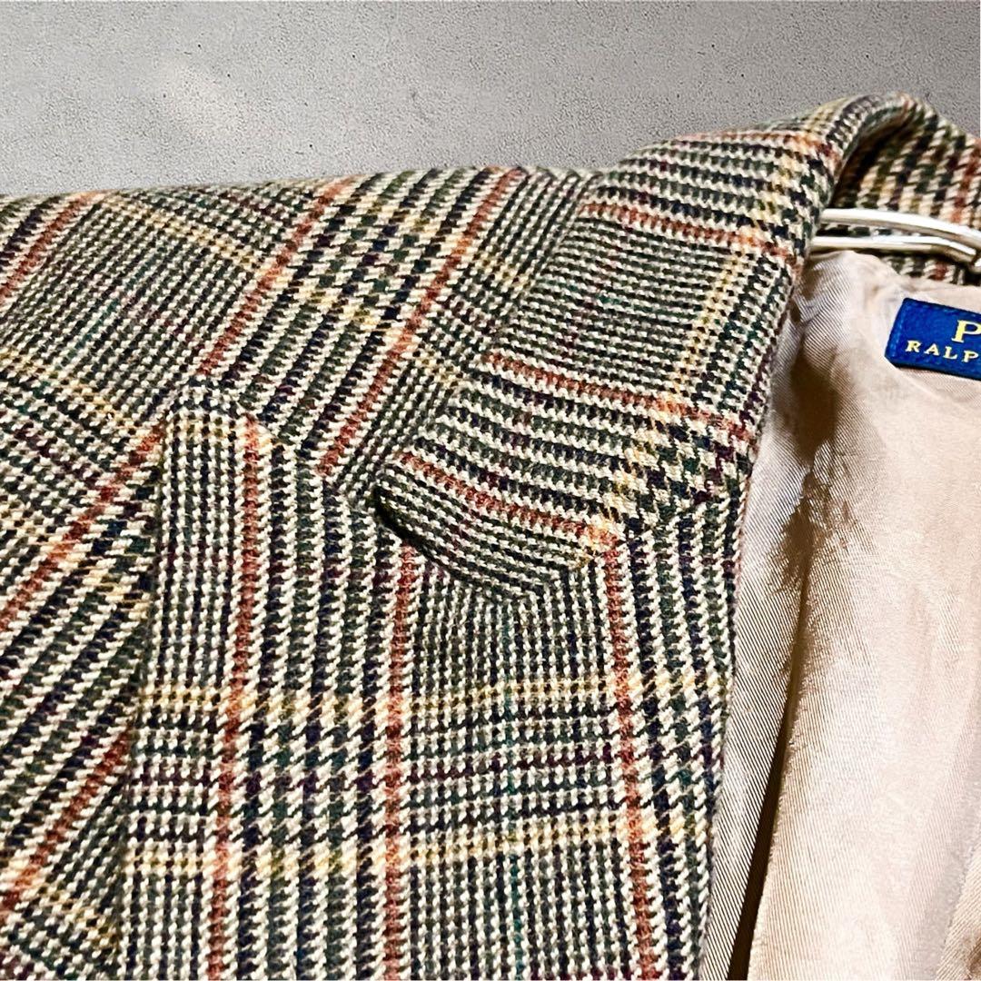 【現行タグ】ポロラルフローレン　グレンチェックウールブレンドブレザー　M