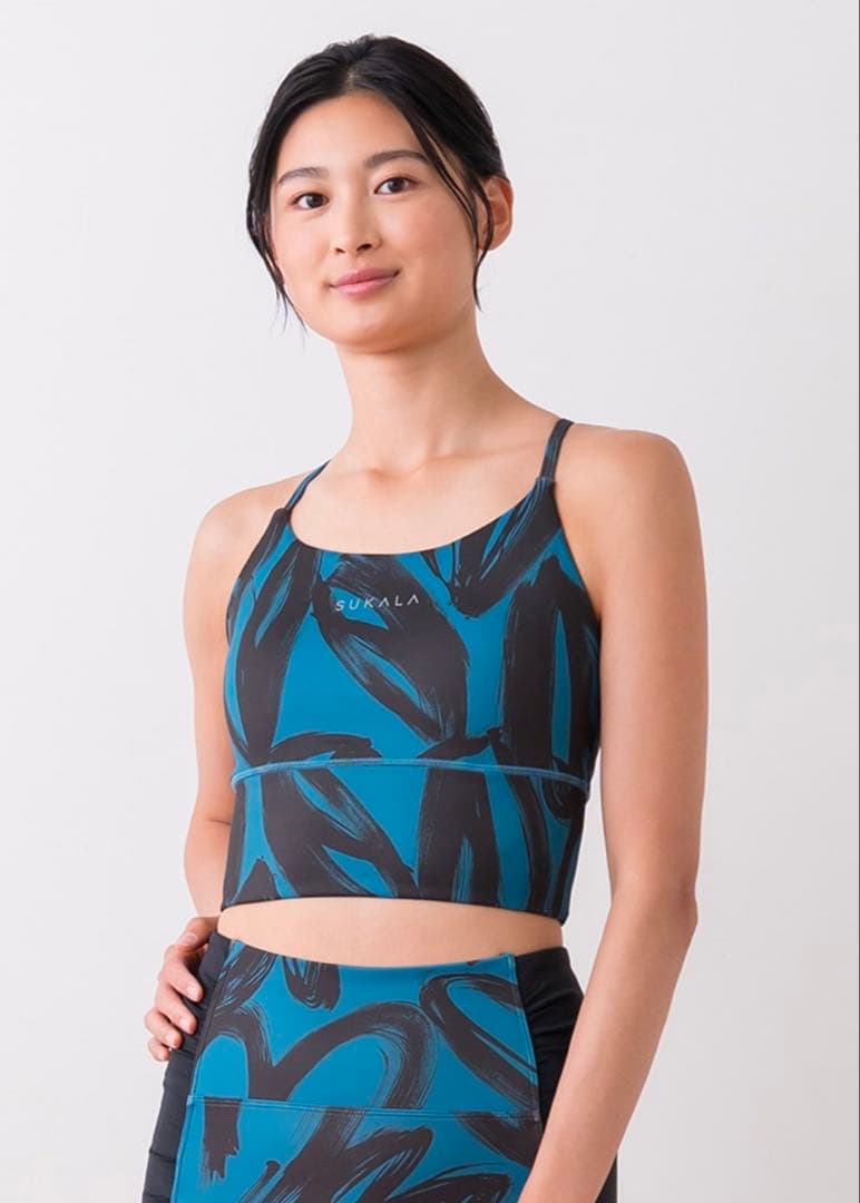 【SUKALA】ハートプリントセパレートタンクトップ(LL/ネイビーブルー)
