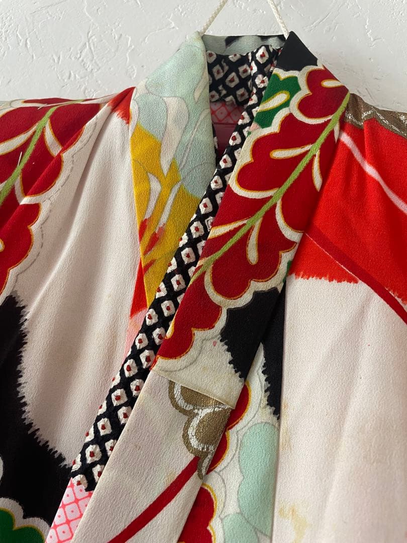 七五三　3歳　正絹アンティークお着物セット