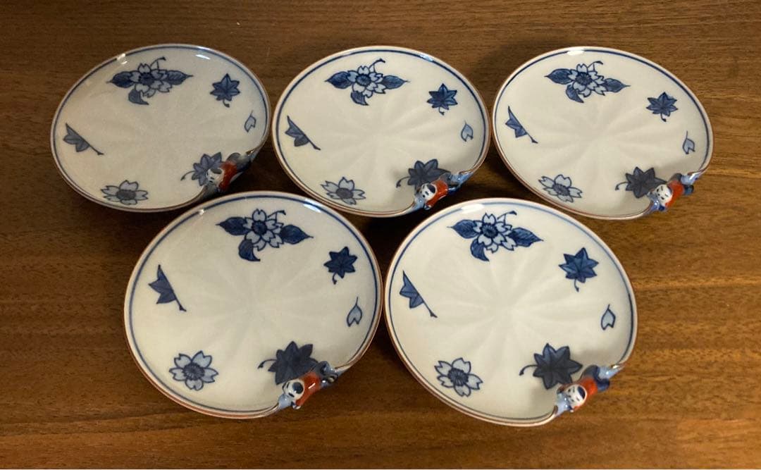 清水焼　平安秀峰造　一閑人雲錦　小皿5枚セット　未使用品